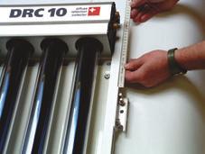 Multi-functional sliding rails make installing the DRC collectors extremely easy.