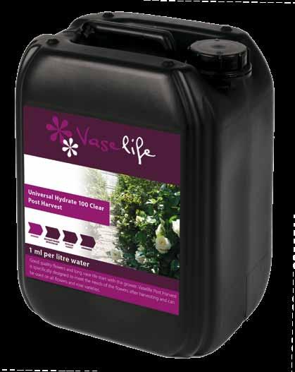 The formulation is designed to work on all flower types and is especially designed to keep the flowers clean and hydrated by the grower.