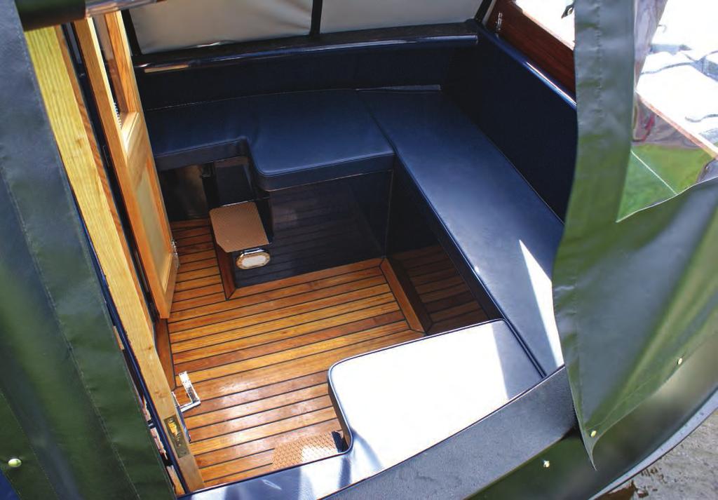 Large forward cockpit is at cabin floor level; seats contain lockers and bowthruster. engine mounted fi nal fi lter.