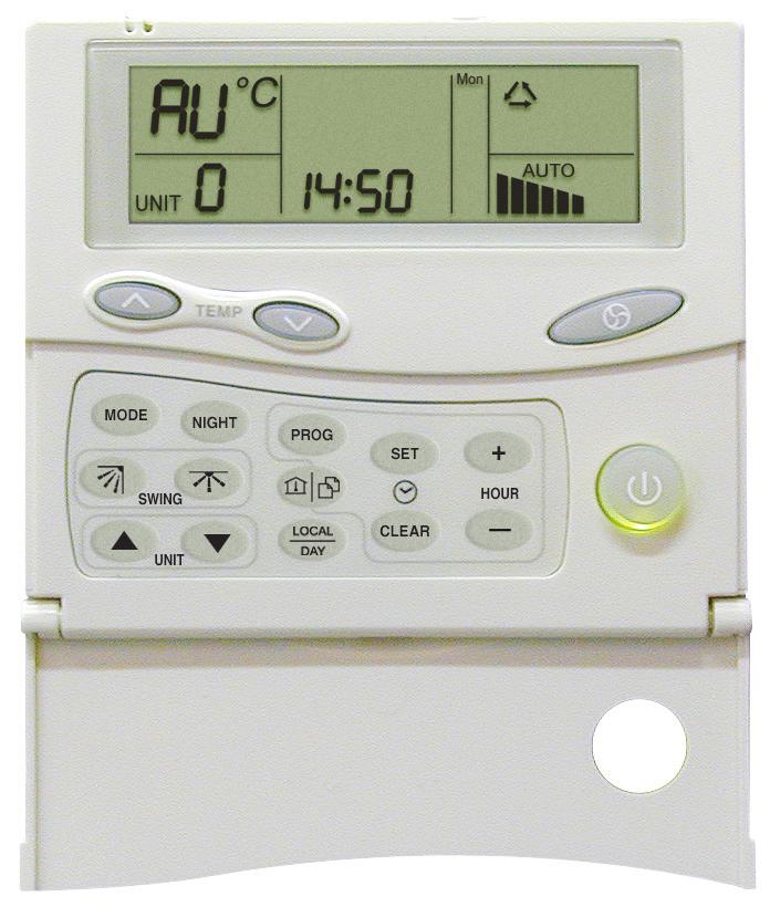 Control Features (continued) Variable sequential start-up function : when the system is first energised, or after a power cut, or after opening the "CLK" contact, a random time delay of 0 to 30