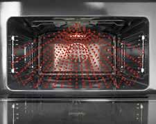 The entire width of the oven is used, bidding farewell to conventional turntables and uneven heating.