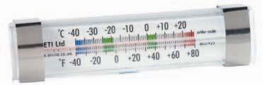 Fridge Freezer Thermometer for Internal Temperature FRIDGE/FREEZER INTERNAL THERMOMETER FRIDGE/ FREEZER THERMOMETER STAINLESS STEEL FRIDGE/ FREEZER THERMOMETER The 52mm diameter dial This
