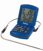 The thermometer features an audible high alarm that can be set from the simple to use sevenbutton keypad. The thermometer is supplied with a high temperature probe and a two metre SS braided lead.