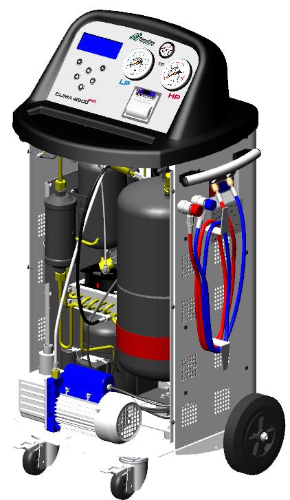 5.2 Internal view of CLIMA-8500 EVO - front side 8 9 5 10 6 11 7 5. Dryer filter 6. Compressor 7. Vacuum pump 8. Distiller 9. Oil separator 10.