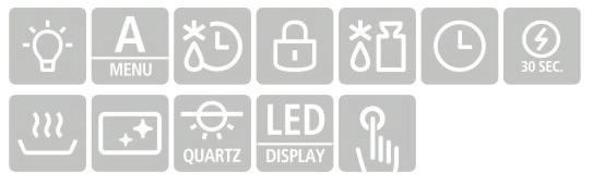 panel Stainless steel cavity Child safety lock Auto cooking menus Digital clock