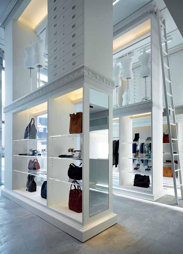 In-store Visual Merchandising 135 The Maison Martin Margiela store in Nagoya, Japan, makes great use of its high ceilings.