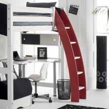 underneath. Shown here in White/Black combined with a Free Standing Desk and Chair Bed.