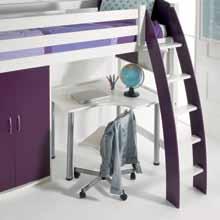White/Plum shown with a Wall Mounted Bookcase.