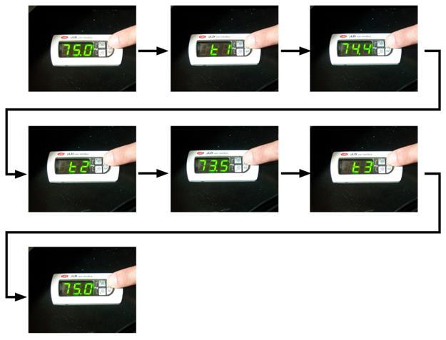 Figure 18 - Scrolling Through Temperature Values 17. Once the value has been set, and all programming completed. Reinstall the DirectAire or other panel above the unit and proceed to the next unit.