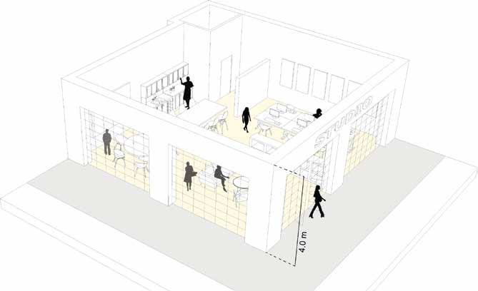 Studio workspaces from 200 to 425 sqm will be provided for the creative industries. Large Office/Co-working Space.