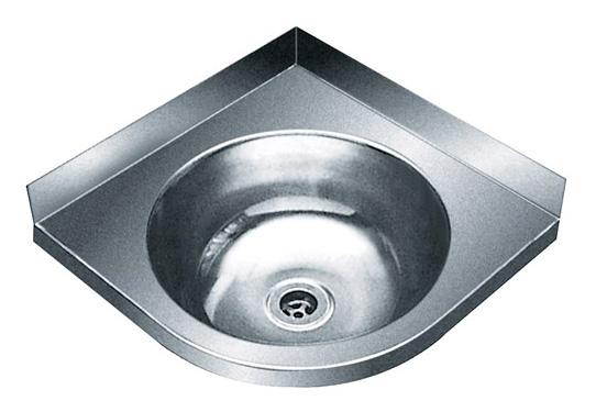 40mm drain hole. Capacity: 4 Litres. WB5 Square corner basin with round bowl, round front and upstand on two sides.