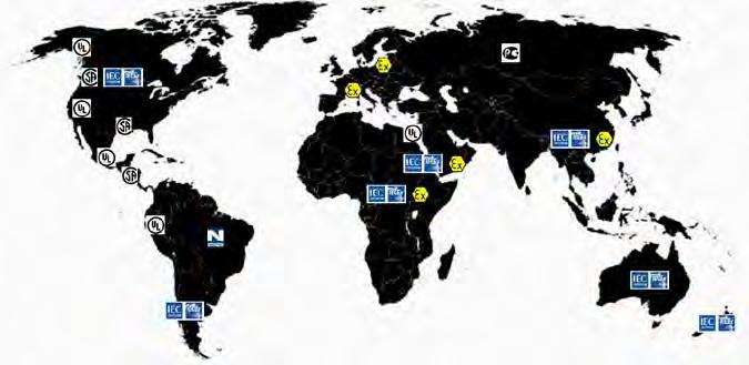 8.4 WORLD MAP WITH ATEX-IECEX-OTHER SCHEMES The IECEx international scheme is one of the most diffused in all the world.