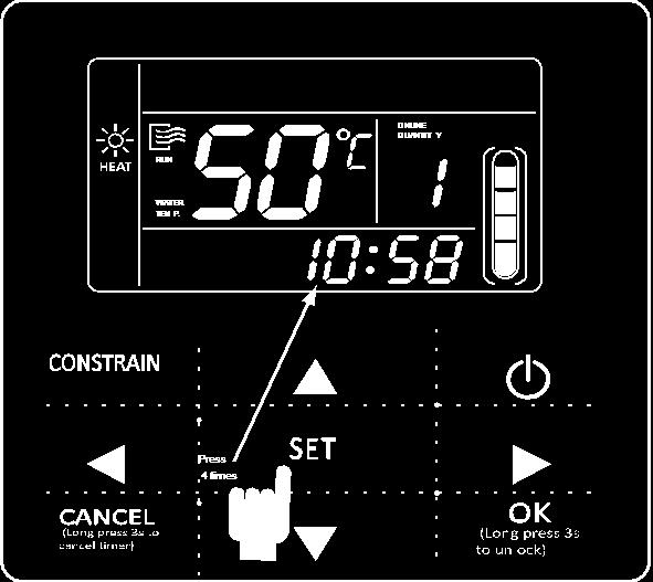 The controller will show different working mode when it is applied to different main unit and set to 2,3,4 respectively. te: Working mode setting is valid only when the unit is power off.
