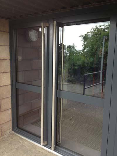 Patio doors are normally one door sliding over a fixed pane, but