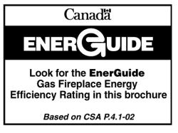 Efficiency Ratings Model EnerGuide Ratings Steady State (%) D.O.E. Fireplace Efficiency (%) Fan-OFF Fan-ON (AFUE%) 33BDVTRN 54.2 76 78 57 33BDVTRP 54.2 77 79 57 f i r 33BDVTEN e - p a 54.2 r t 76 s.