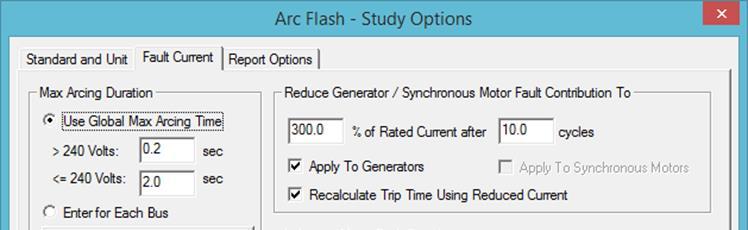 Arc Flash Energy Reduction For maintenance mode set Max Arcing Duration to 50