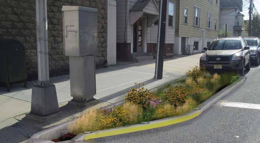 STORAGE, QUANTITY, & INFILTRATION SYSTEM SUITABILITY: EXAMPLE PROJECT SITE 25 Creating curb bump-out stormwater planters at no parking zones