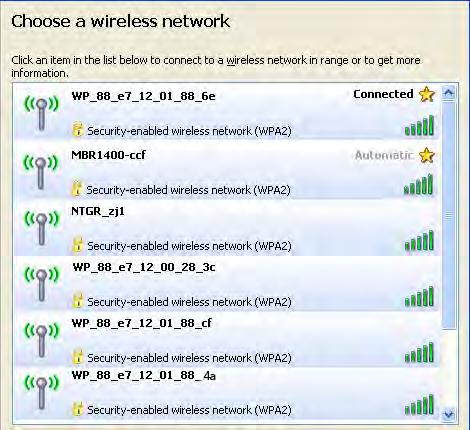 Figure 13 - Acquiring Network 5. The Wireless Network Connection screen should now show the Smart Appliance as Connected.