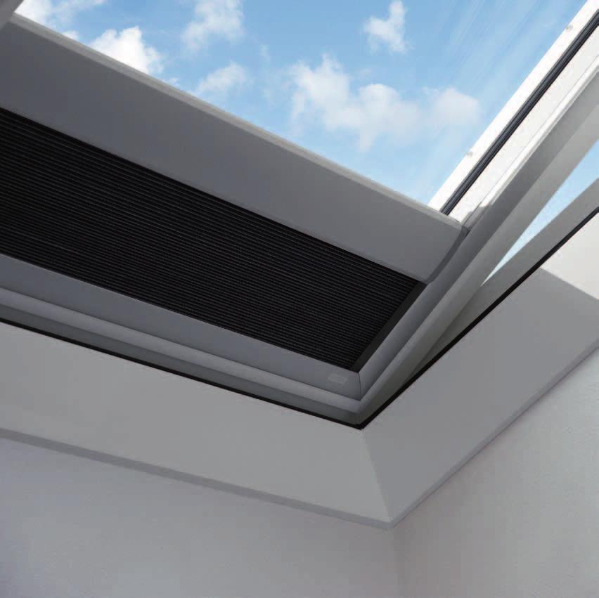 NEW FMK Light Dimming Blinds The double pleated blind is designed for electrical operation in flat roof windows CFP and CVP.