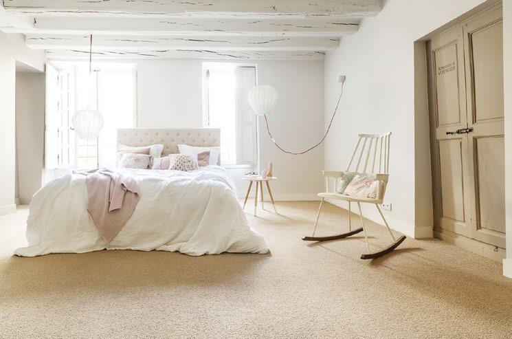 This plain loop-pile carpet with a pearled look is beautiful all round with