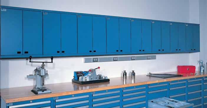 Overhead Cabinet Mounting Components Lista overhead cabinets can be mounted to a wall for stability and permanence.