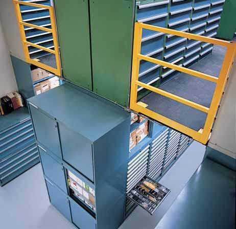 To add a second level of storage space without adding an additional floor to their maintenance area, Gulf States Paper Corp. utilizes a mezzanine system.