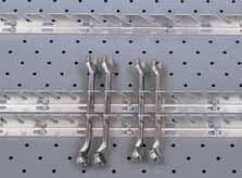 LENGTH X1152 18" Slotted Tool Supports These 1 16" thick, 24" long aluminum slotted carriers are perfect for storing wrenches, etc.