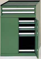 Model 9005 Machine Tool Cabinets 56 1 2" wide x 30 3 4" deep x 39 3 8" high These Double Width cabinets have a center support that allows drawers and