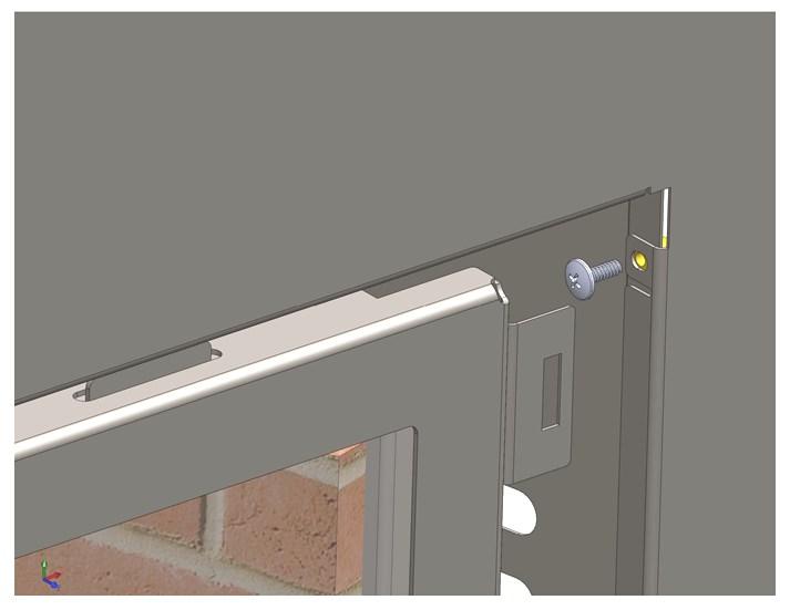 Use glass latch tool included in components packet, to pull air duct down onto insert, aligning mounting studs to holes in top of firebox. Secure with nuts previously removed. 6.