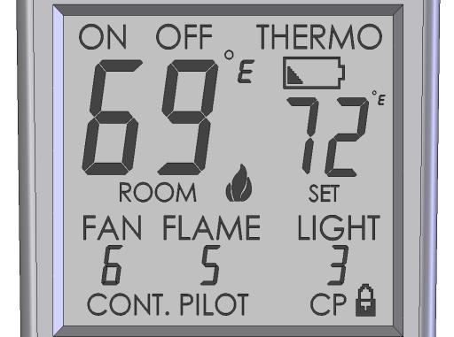 FLAME MODE: REMOTE CONTROL INFORMATION cont. This remote will operate the flame, allowing for (6) different flame height levels.