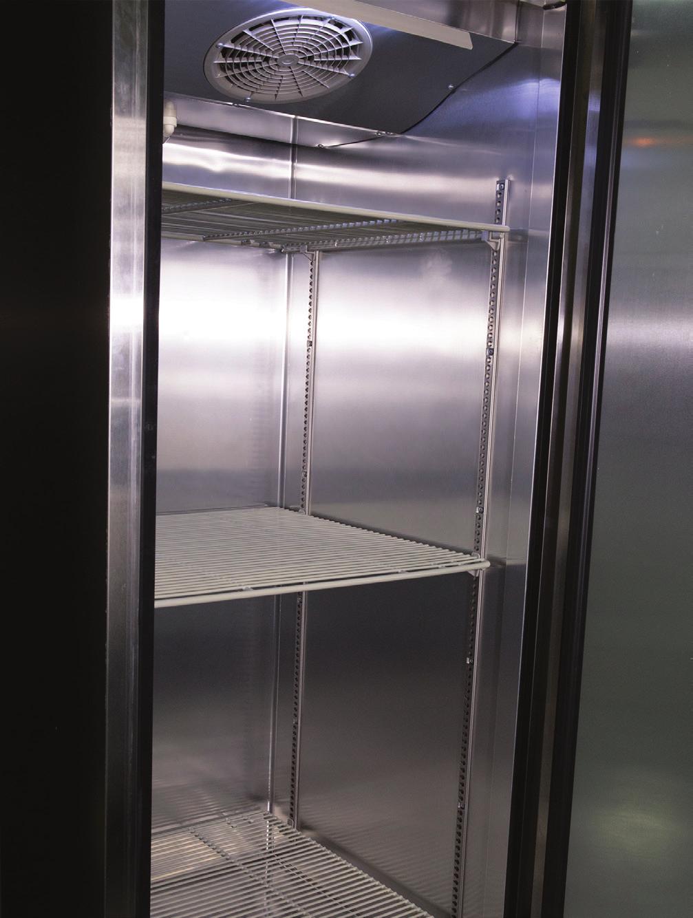 High-density, CFC-free polyurethane insulation in the cabinet and doors promote superior temperature uniformity.