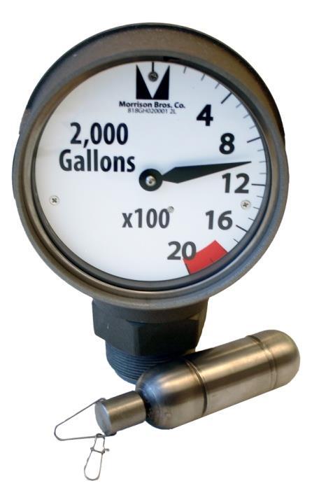 tank chart requirement Liquid Level Gauge: Reads in