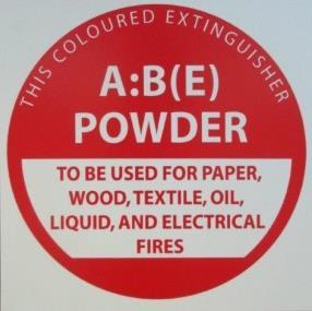 Fire extinguisher ID signage UV