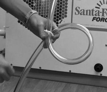 An optional condensate pump kit is available for use with the Santa Fe Compact70 and may be installed if lift is required to dispose of condensate.