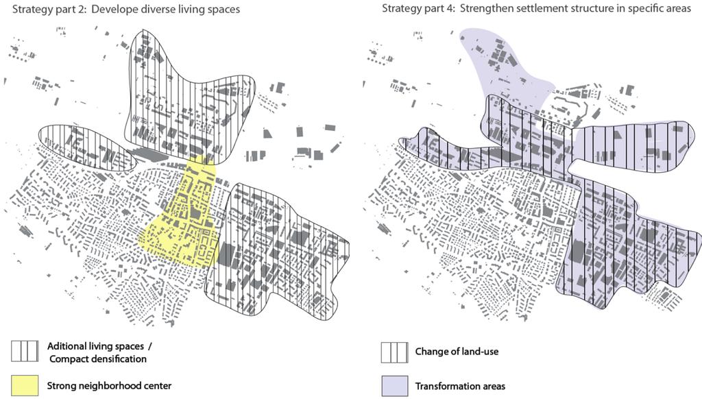 Figure 2 Strategy maps from the information of the Zürich city plan. the urban area of Zurich Altstetten.