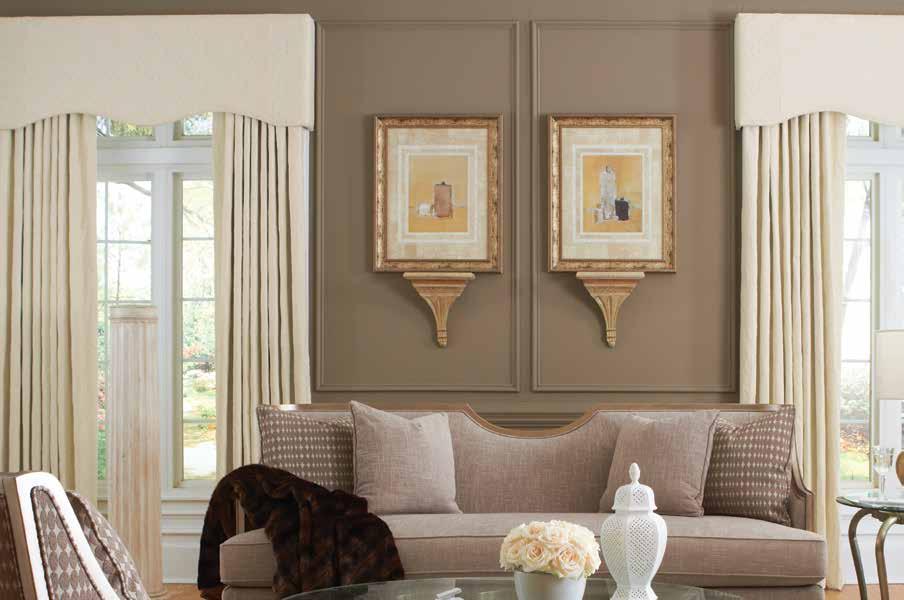 The Avant Collection Beautiful, sophisticated soft fabrics, natural woven woods, and wood slat materials define this collection of Kirbé vertical drapery, traditional drapery, and Roman shades.