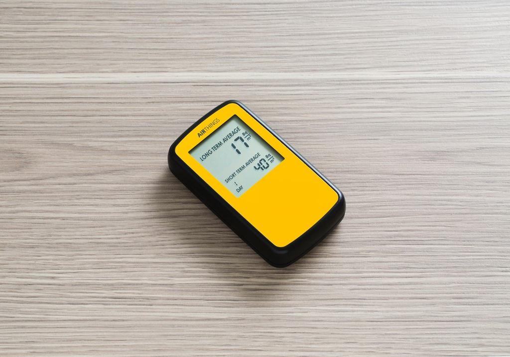 average radon level FUNCTIONS Reset button Mode button - when pressed, displays total days measured