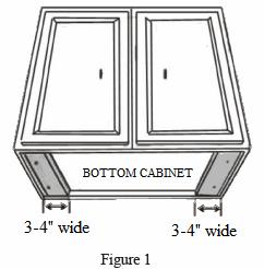 From inside of the hood, place screws into the exact center of each knockout hole and secure to cabinet bottom. Finish tightening all screws until secure.