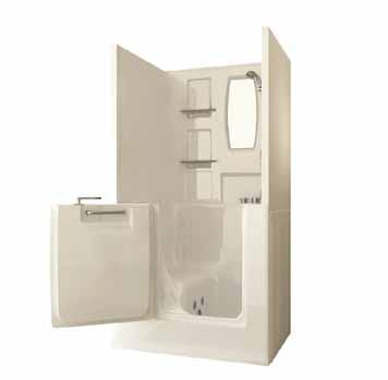 Shower Enclosure Walk-In Tub, Small Tub 30.5 X 40.5 X 37.5 Enclosure 30.5 X 40.5 X 42.