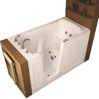 Duratub Walk-In Tub, Medium (30 X 54 X 38) Color- White/Biscuit 17 Seat Height Industrial Strength Acrylic Water Fill Max Capacity: 60 Gallons Extension Panel Kit Included Adjustable Leveling Feet: