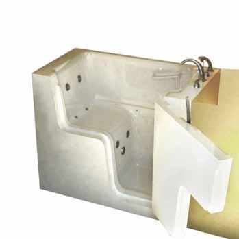 Wheelchair Access Walk-In Tub, Medium (29 X 53 X 42) Color- White / Biscuit 22 Seat Height Heavy Duty Reinforced Fiberglass High Gloss Triple Gel Coat Finish Water Fill Max Capacity: 60 Gallons