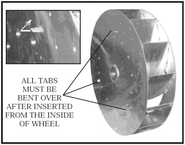 Field airflow adjustment may be required at startup. are to be inserted into pre-punched slots provided on the wheel.