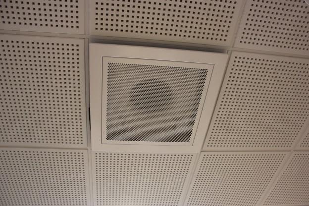 The same ventilation system with fan coils was used during the investigation of diffuse ventilation, however, all fan coils were moved above the acoustic ceiling (Fig.