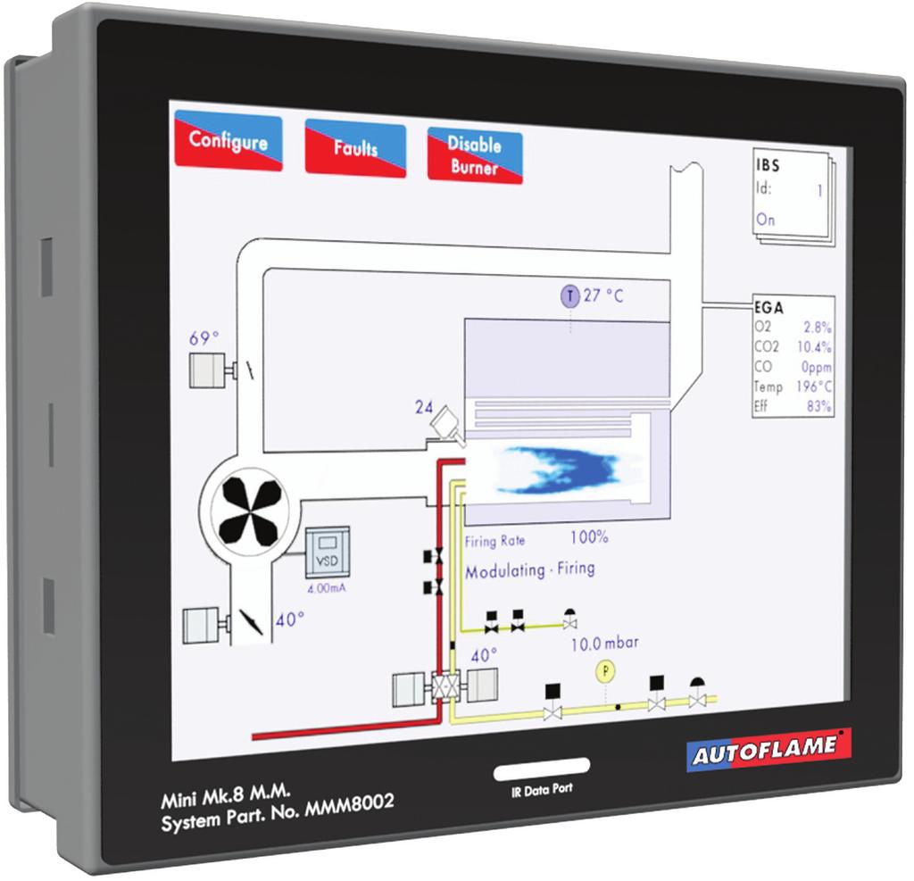 Touchscreen Mini Mk8 Controller Complete burner management in a compact, affordable system The Mini Mk8 is a cutting-edge Micro-Modulating system that provides an easily programmable and flexible