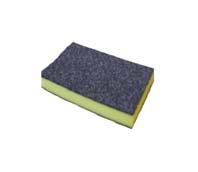 Unlike current scrubbers which rely on coated fibers or coated abrasives, ScrubCLEAN abrasive sponges are constructed from plastic particles that are adhered to the sponge with a polyurethane