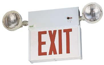 The unit powers the exit sign and two or three emergency lamp heads during an emergency. In emergency mode the EPX powers the exit sign plus up to three lighting heads.