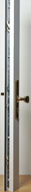 1 centre latch for ease of day to day operation, incorporating dead-lock action when bolts and locks are engaged for