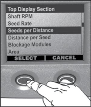 Pressing either the UP arrow or the DOWN arrow button while at the normal operate screen will allow you pick from a list of the