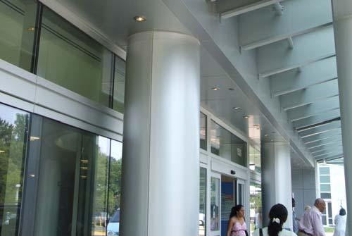Level -South Wall Floor to ceiling glass Upper Floors South Wall Tinted glass façade with structural