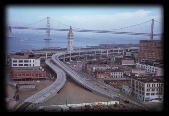 Elevated highway, partially constructed in the 1950s, separated San Francisco s waterfront from its downtown.